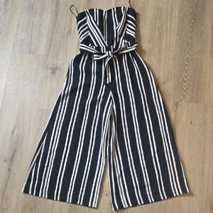H&M Monochrome Striped Jumpsuit
